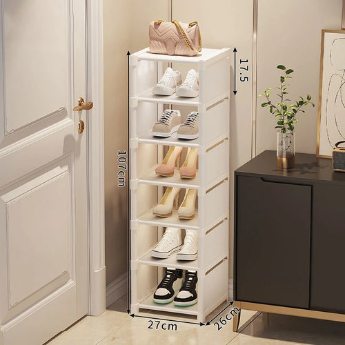 stackable and adjustable space-saving shoe organizer - vue 9 sur 15