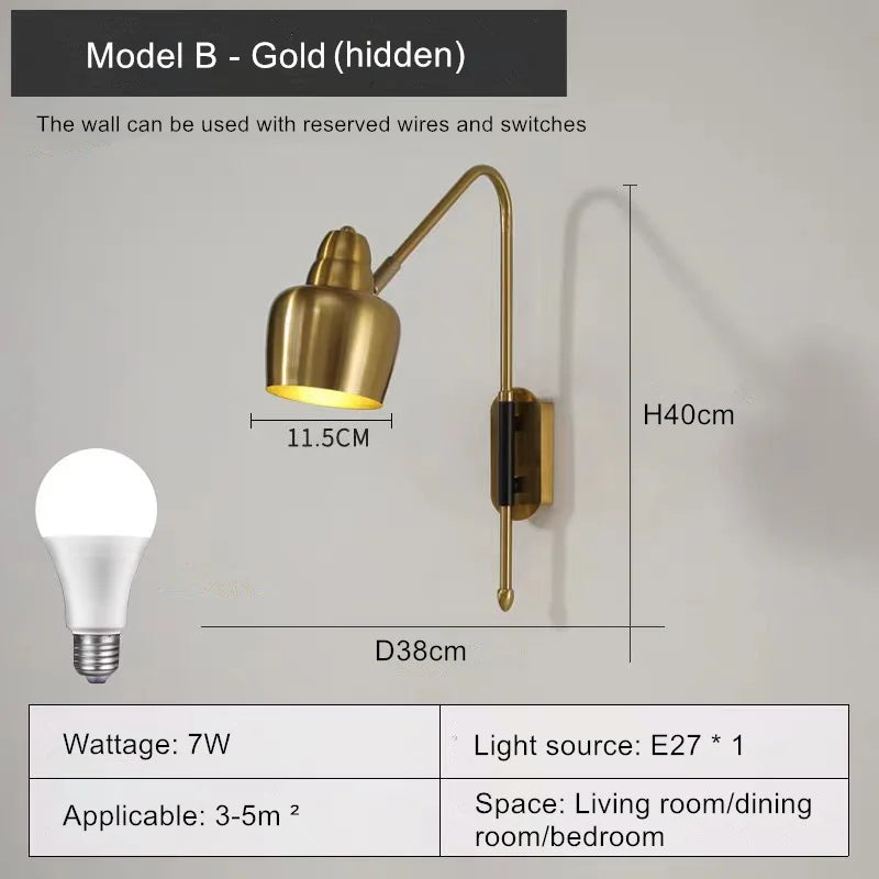modern wall light with swing arm for elegant interior - vue 10 sur 17