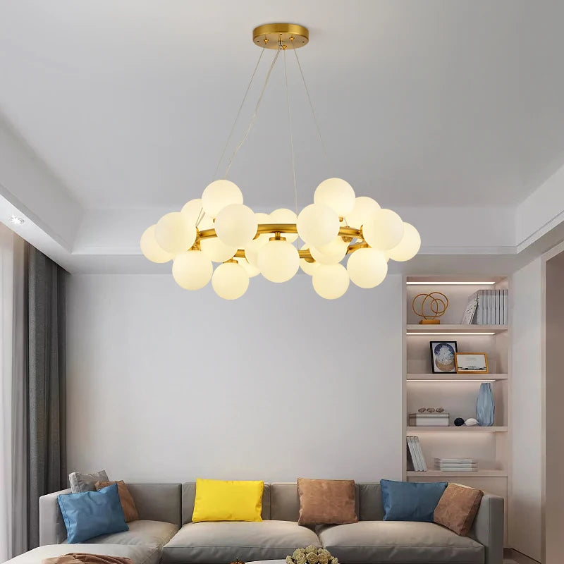 Nordic glass ball LED chandelier for home decor