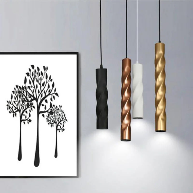 Dimmable cylindrical LED pendant light for interior decoration - vue 3 sur 10