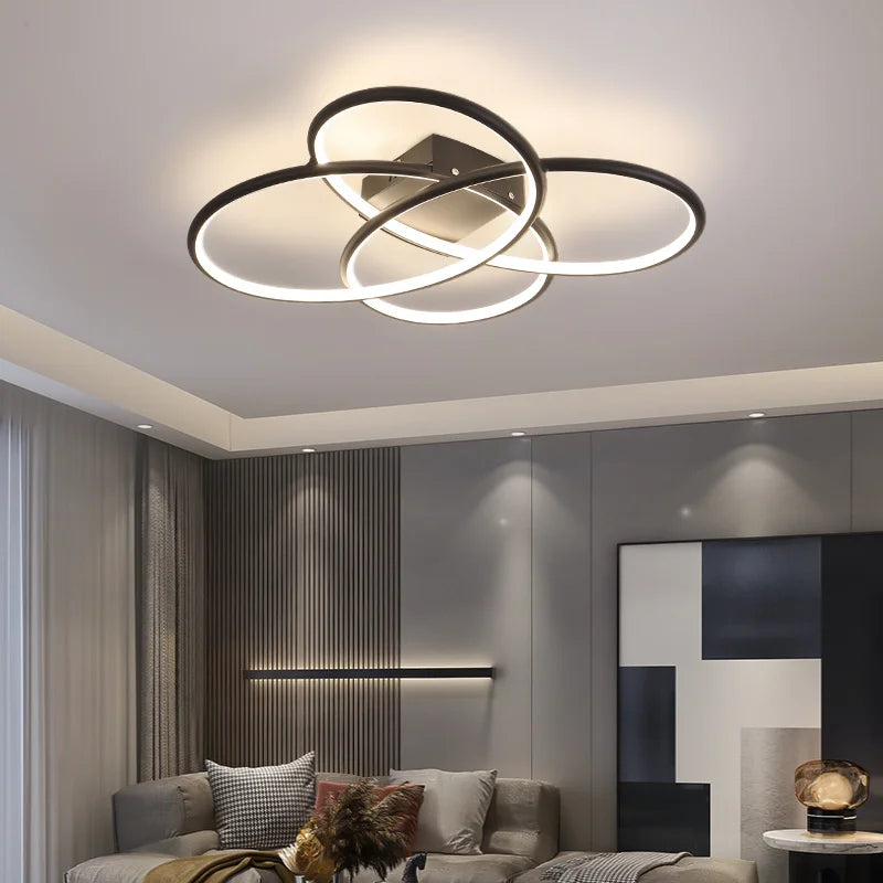 Modern smart LED ceiling light with flower design