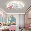 Ceiling fan with lights airplane design remote control for children