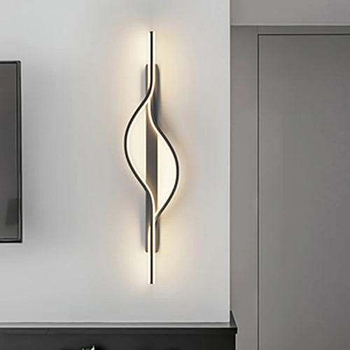 Modern minimalist LED striped wall light for bedroom, living room, corridor - vue 2 sur 15