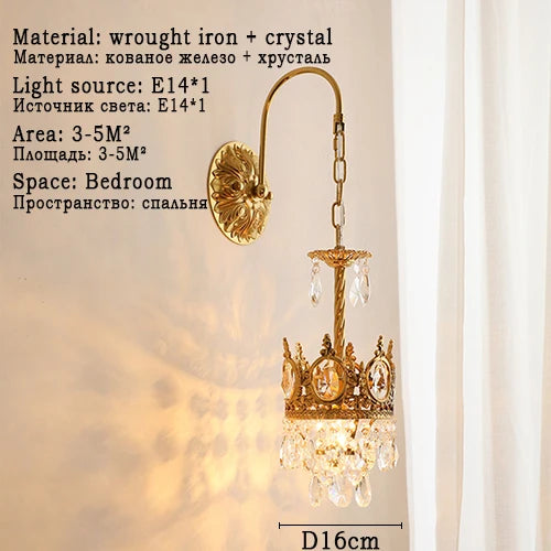 lustre rétro en cristal pour éclairage intérieur décoratif - vue 8 sur 14
