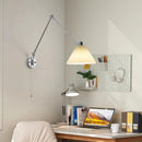 Modern telescopic wall light with adjustable swing arm and rotatable lamp