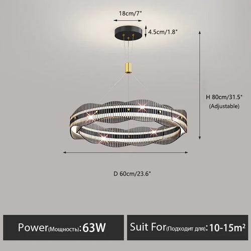 Modern designer chandelier for living room and restaurant pendant lighting