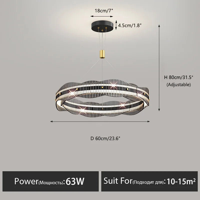 Modern designer chandelier for living room and restaurant pendant lighting