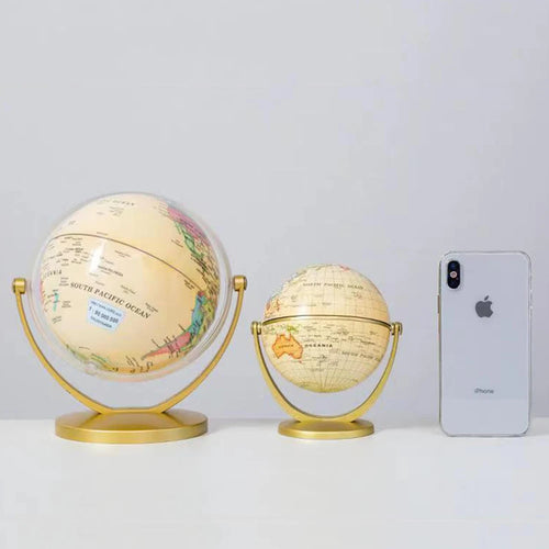 lot de 2 globes rétro éducatifs rotatifs pour bureau et décoration - vue 7 sur 7