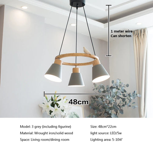 Macaron modern Nordic pendant lamp - vue 12 sur 18