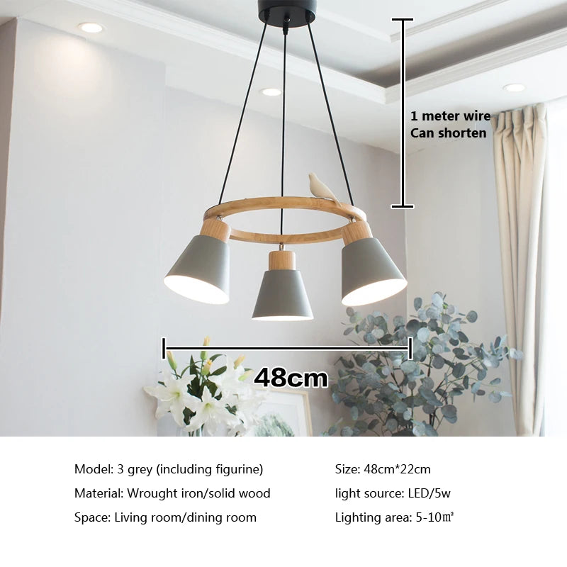 Macaron modern Nordic pendant lamp - vue 12 sur 18