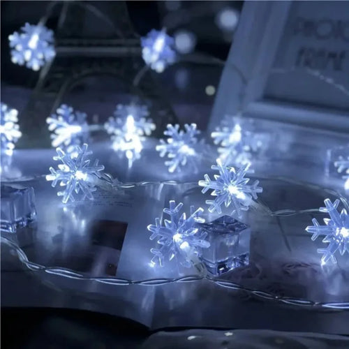 Snowflake LED string lights for parties and decorations - vue 6 sur 9
