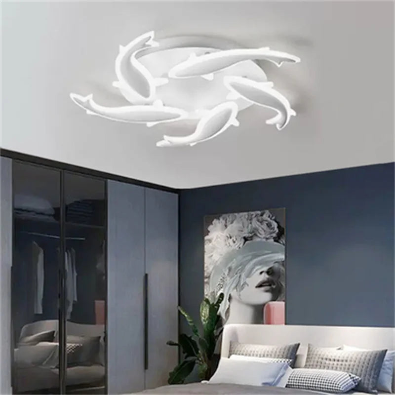 Modern LED ceiling light in metal and acrylic for indoor use