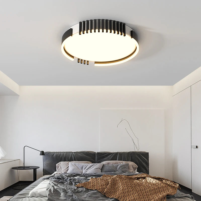 Modern nordic recessed rectangular LED ceiling light - vue 4 sur 9