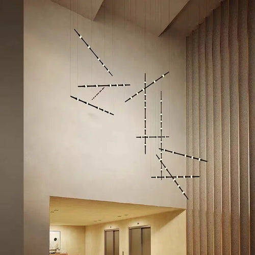Nordic acrylic pendant light with bamboo design for indoor decoration - vue 4 sur 10