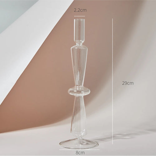 Clear glass candleholder modern nordic home decor - vue 29 sur 31