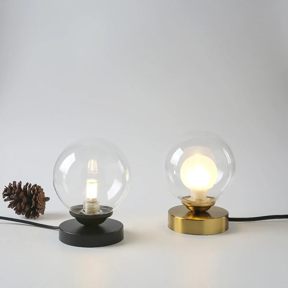 Gold glass table lamp for decorative indoor lighting
