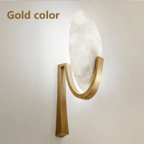 Nordic copper and marble modern design LED wall light - vue 9 sur 8