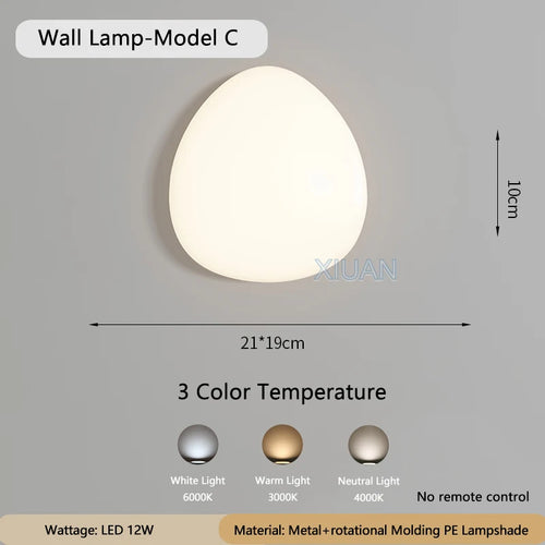 Modern white cloud wall light for interior - vue 11 sur 12