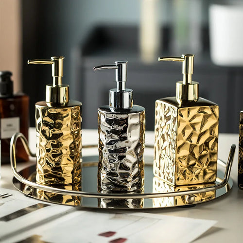 ceramic soap dispenser for lotion and shampoo - vue 2 sur 10