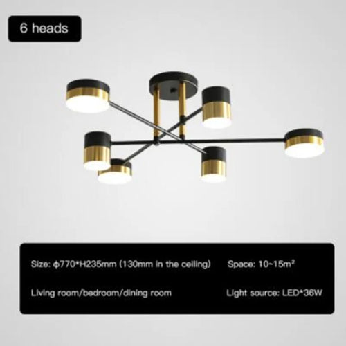Modern nordic LED chandelier for interior - vue 11 sur 11