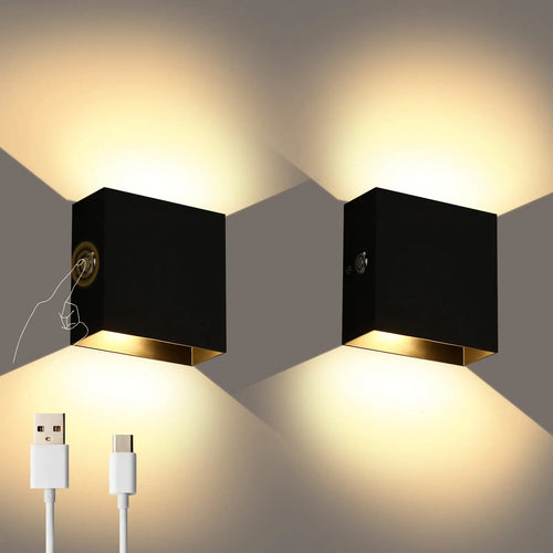 Rechargeable cordless led wall light with motion sensor and USB - vue 2 sur 10