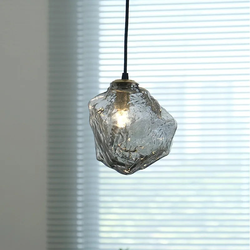 lustre nordique en verre lave glace forme créative rétro