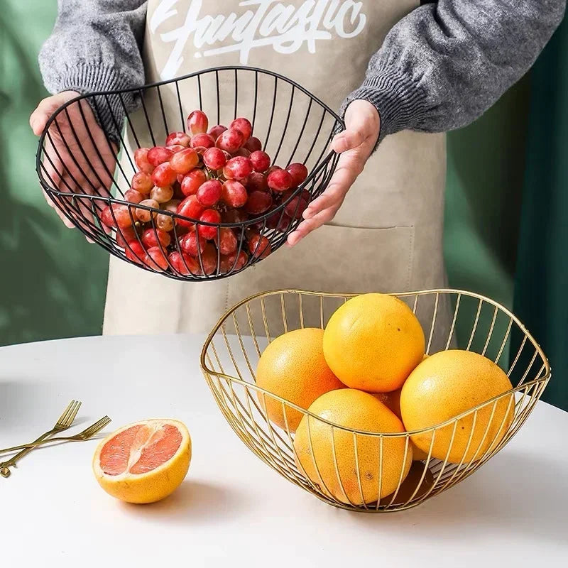 Modern iron fruit basket for storage and display