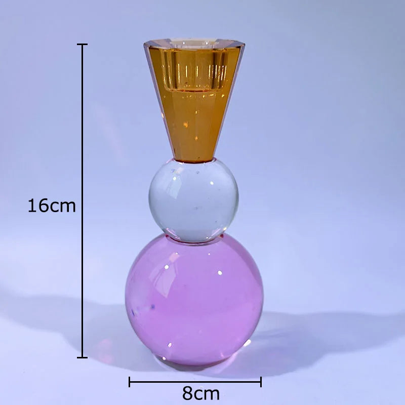 Coloured crystal candle holders for modern and romantic decor - vue 7 sur 11