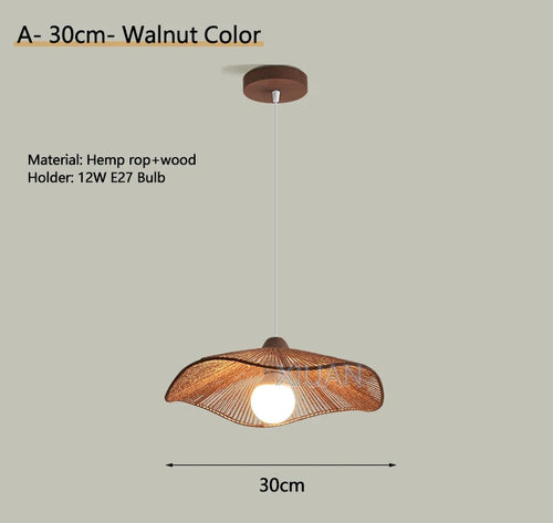 Wabi-sabi hemp rope pendant chandelier - vue 12 sur 24