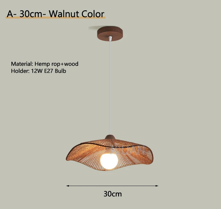 Wabi-sabi hemp rope pendant chandelier - vue 11 sur 24