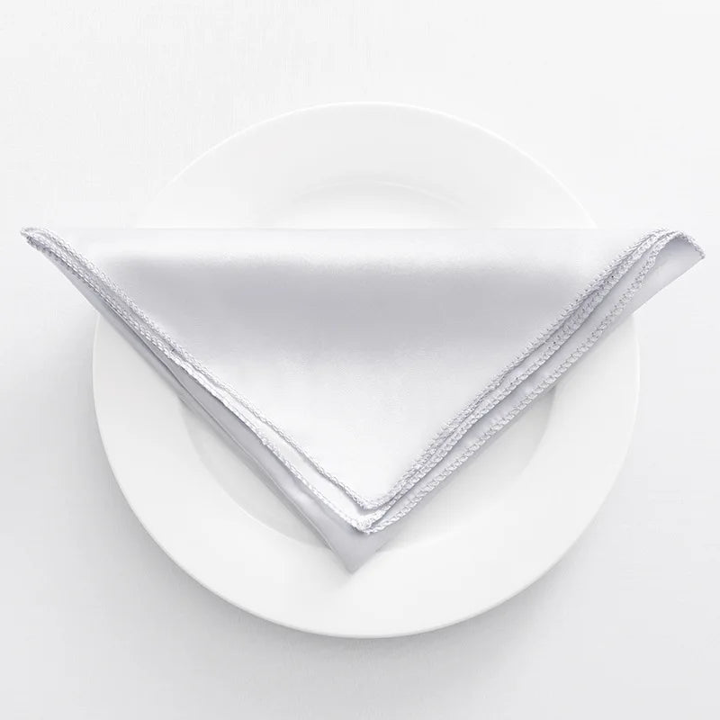 Set of 10 satin table napkins for receptions