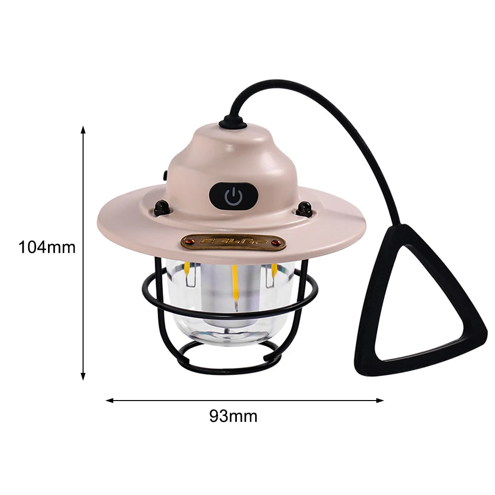 lampe de camping led rétro suspendue étanche avec batterie rechargeable - vue 12 sur 12