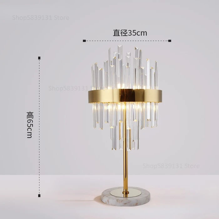 Post-modern nordic luxury gold crystal LED floor lamp - vue 10 sur 17
