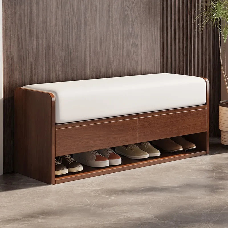 Nordic wooden changing stool with integrated storage - vue 4 sur 14