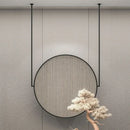 Round gold metal wall mirror elegant decorative accessory