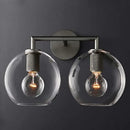 LED wall light with glass and metal shade