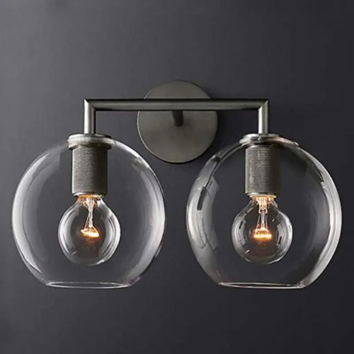 LED wall light with glass and metal shade - vue 2 sur 21