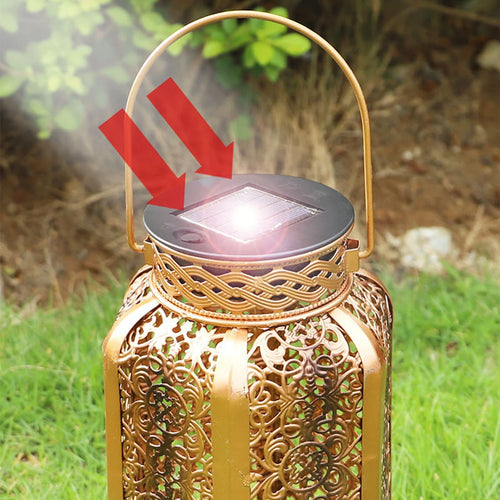 Retro solar iron lamp for outdoor decoration - vue 4 sur 7