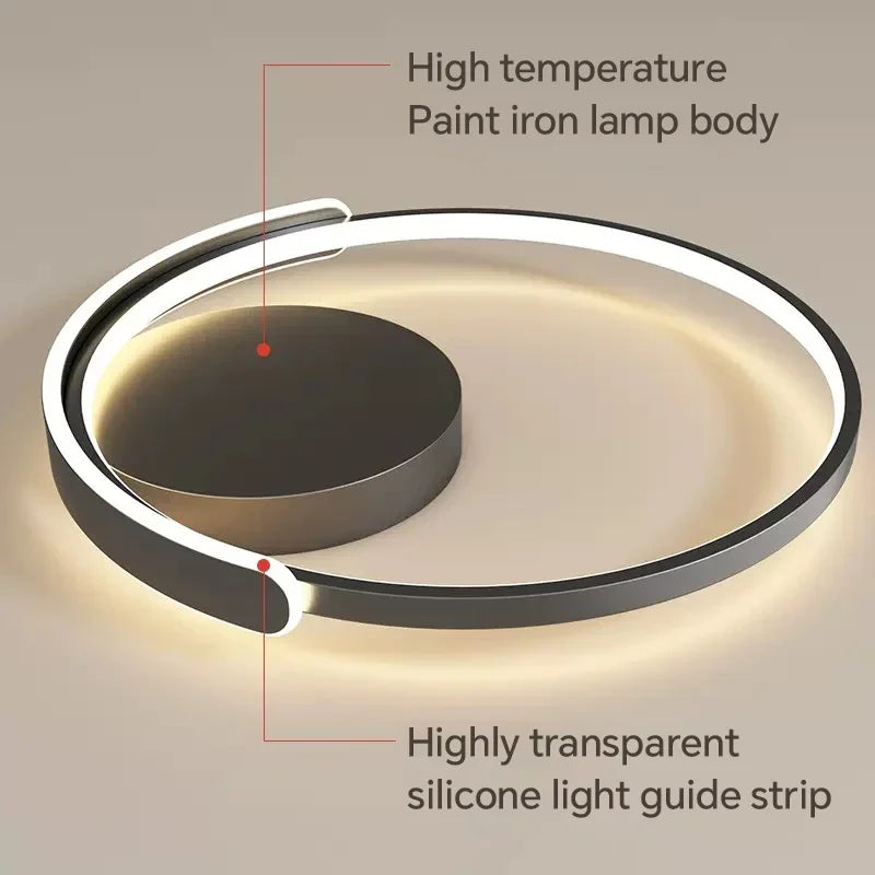 Modern LED ceiling light for interior decoration and a warm ambiance - vue 6 sur 10