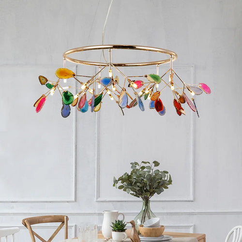Elegant postmodern agate firefly chandelier - vue 4 sur 14