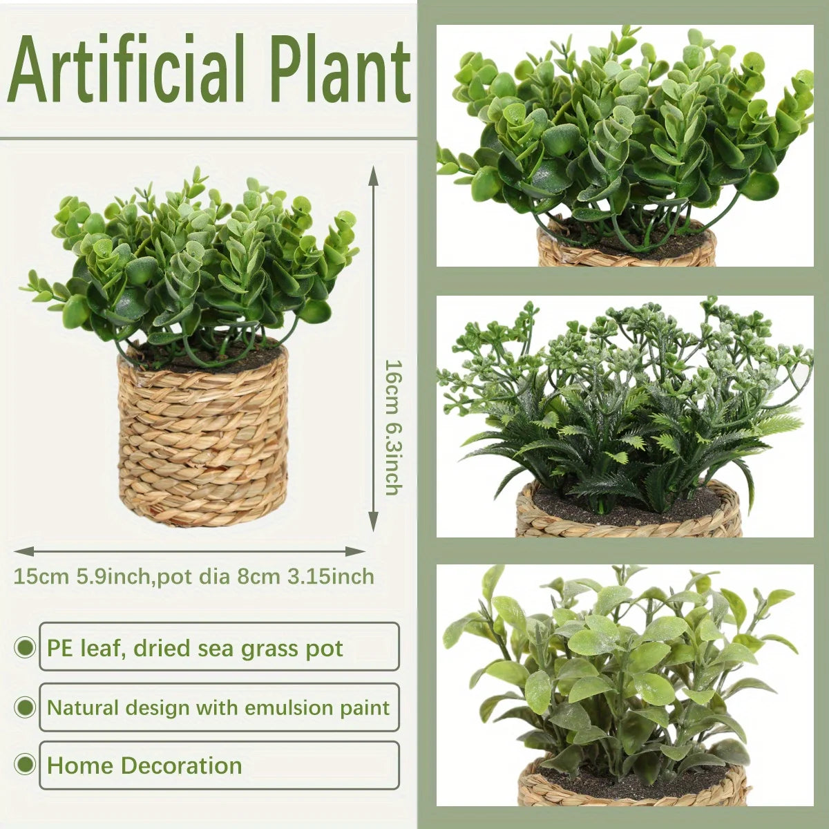 artificial plants decorative eucalyptus flowers in pot 17 cm