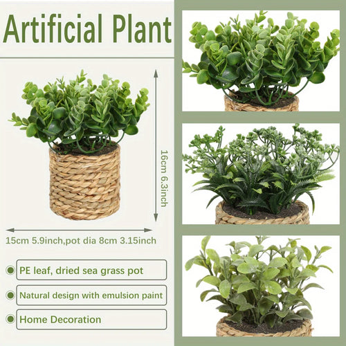 artificial plants decorative eucalyptus flowers in pot 17 cm - vue 3 sur 9