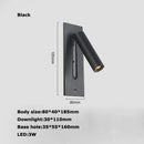Rotating led wall light with switch for reading