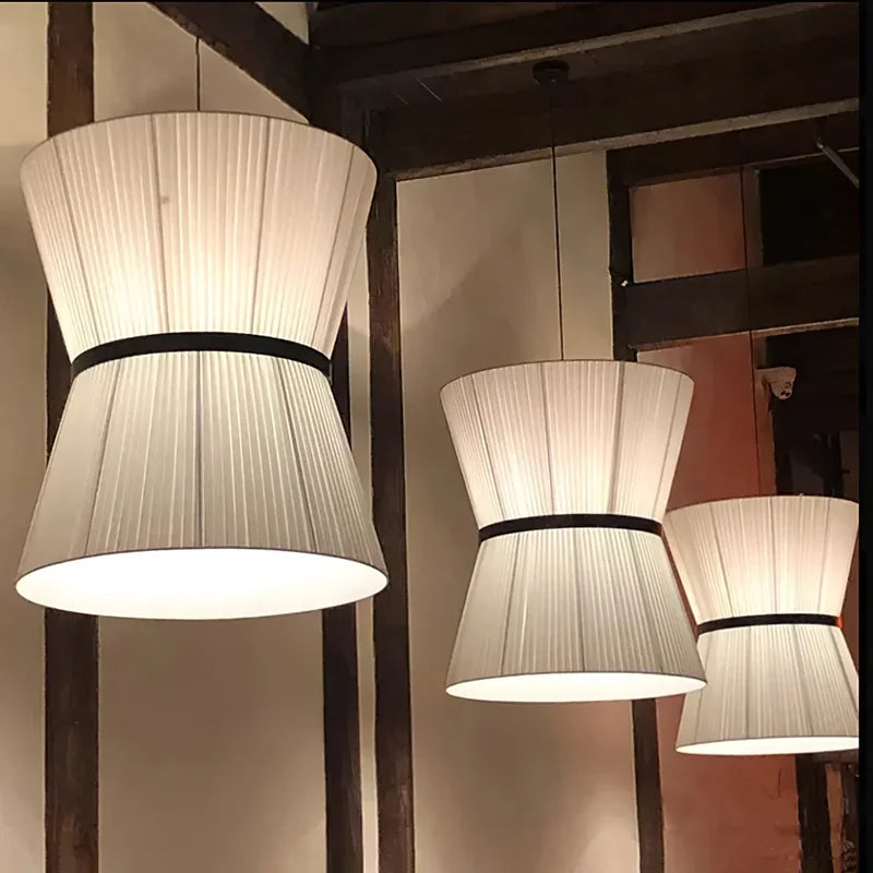 Modern wabi-sabi fabric pendant light for interior decoration
