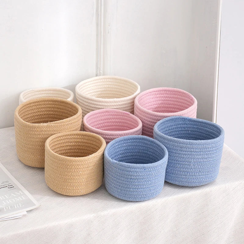 Cotton rope storage baskets for toys and assorted items