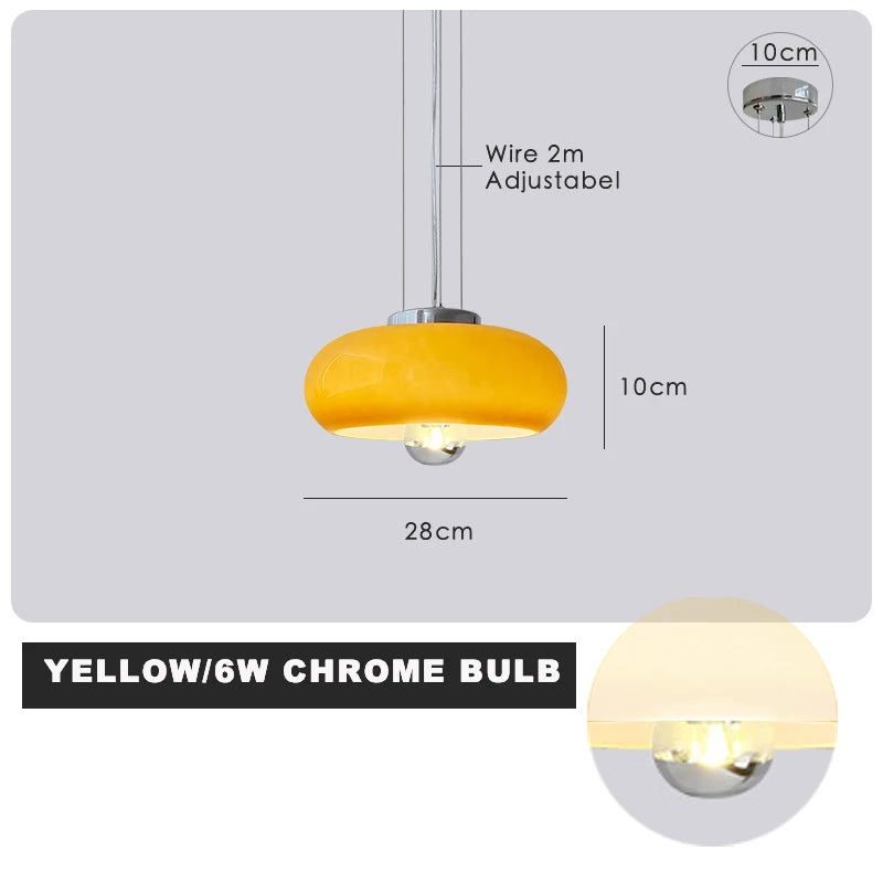 Nordic retro Bauhaus chandelier in metal and glass - vue 13 sur 14