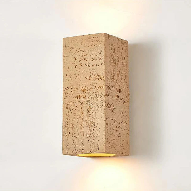 Wabi-sabi square cement LED wall light nordic decorative indoor lamp - vue 11 sur 11