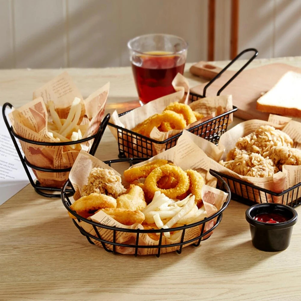 Stainless steel chips basket for fried foods