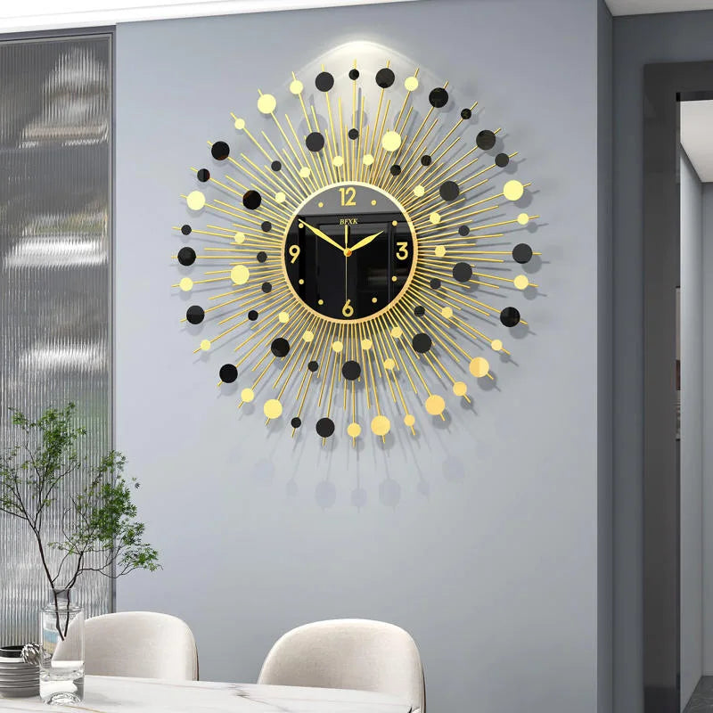 luxury creative design silent wall clock for modern decoration - vue 5 sur 8