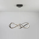 Modern LED chandelier with remote control, elegant curved design